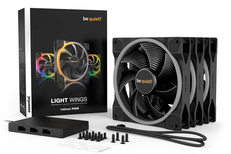 Вентилятор be quiet! Light Wings 140mm PWM Triple Pack (BL078), 140x140x25 мм, 4-pin, чорний