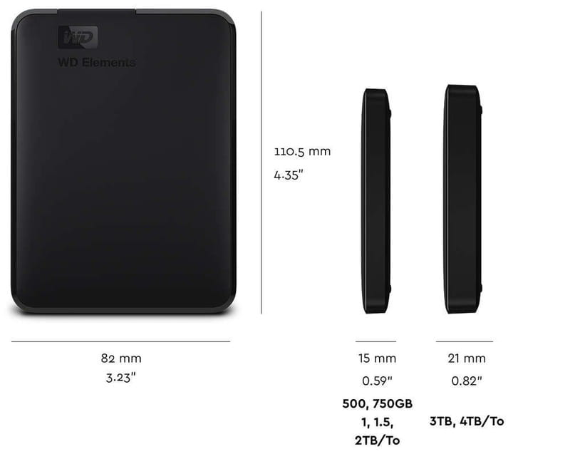 Зовнішній жорсткий диск 2.5" USB 5.0TB WD Elements Portable Black (WDBU6Y0050BBK-WESN)_Bulk