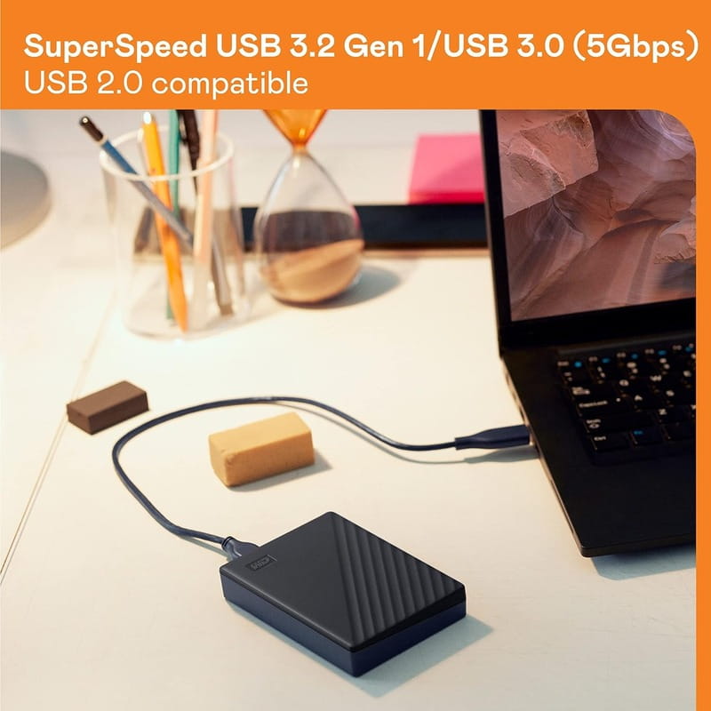 Зовнішній жорсткий диск 2.5" USB 5.0TB WD My Passport Black (WDBPKJ0050BBK-WESN)_Bulk