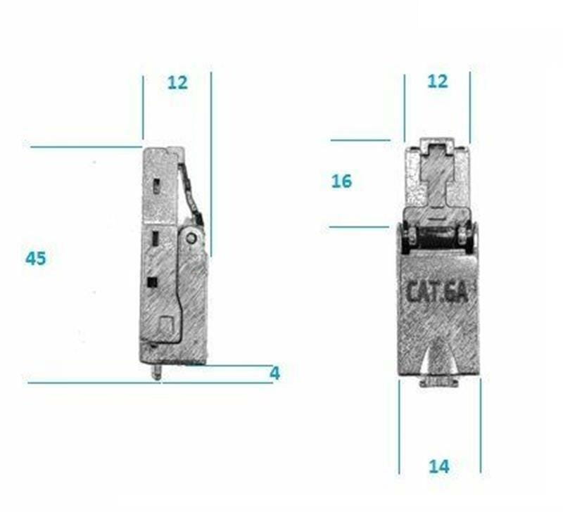 Конектор RJ 45 Kingda (KD-KJ6A-17S) кат. 6A, екранований, безінструментальний