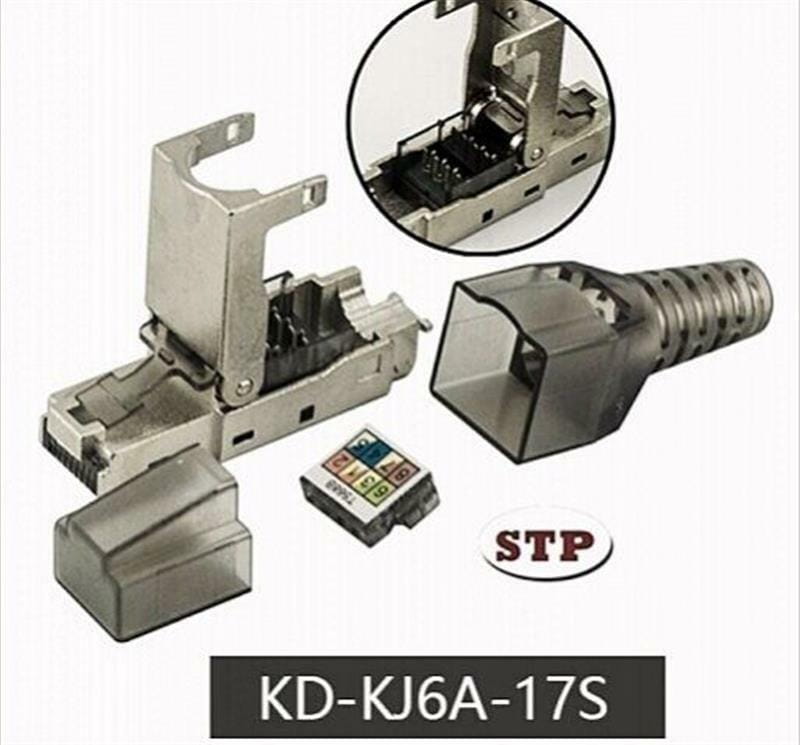 Конектор RJ 45 Kingda (KD-KJ6A-17S) кат. 6A, екранований, безінструментальний