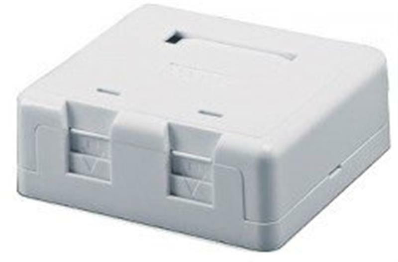 Коробка для монтажа Kingda (KD-WP06-B) 2xRJ45, без модулей Keystone, белый