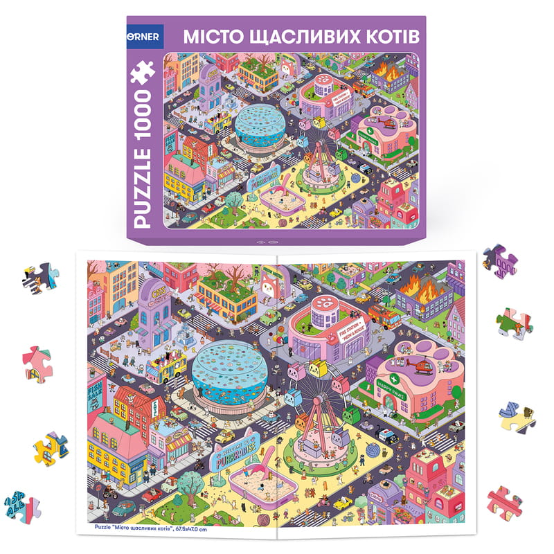 Пазл Orner Місто щасливих котів 1000 елементів