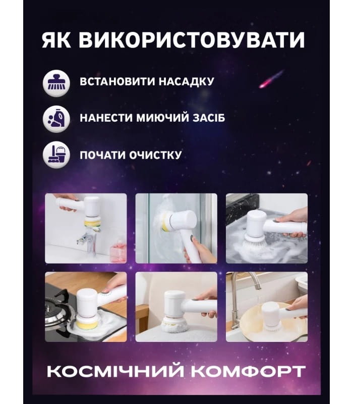 Електрична щітка для прибирання з акумулятором Ikos 10977-DAH