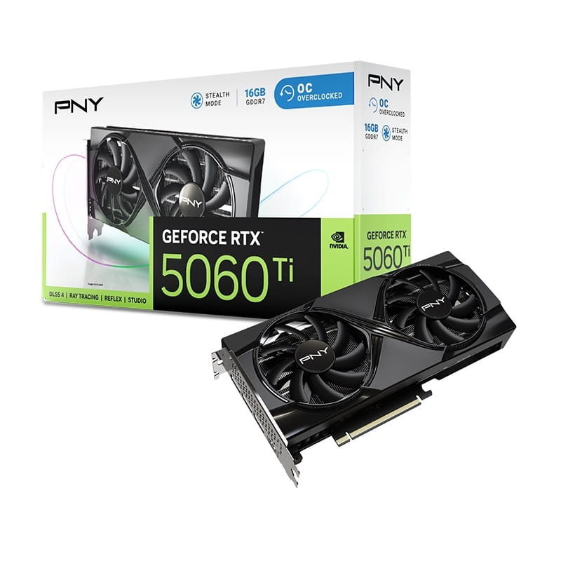 Відеокарта GF RTX 5060 Ti 16GB GDDR7 OC PNY (VCG5060T16DFXPB1-O)