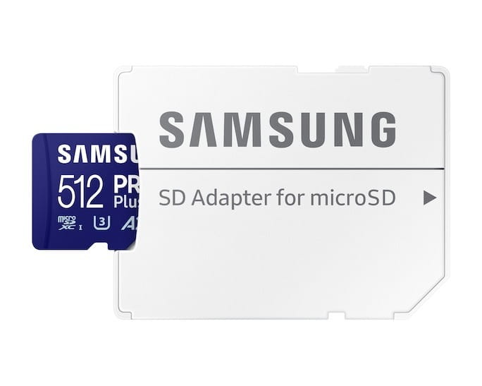 Карта пам`яті MicroSDXC 512GB UHS-I/U3 Class 10 Samsung Pro Plus R180/W130MB/s + SD-адаптер (MB-MD512SB/WW)