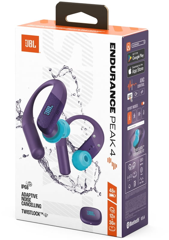 Bluetooth-гарнитура JBL Endurance Peak 4 Purple (JBLENDUPEAK4PUR)