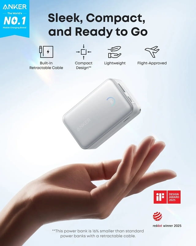 Універсальна мобільна батарея Anker Nano 10000mAh 45W White (A1638H21)