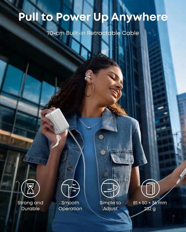 Універсальна мобільна батарея Anker Nano 10000mAh 45W White (A1638H21)