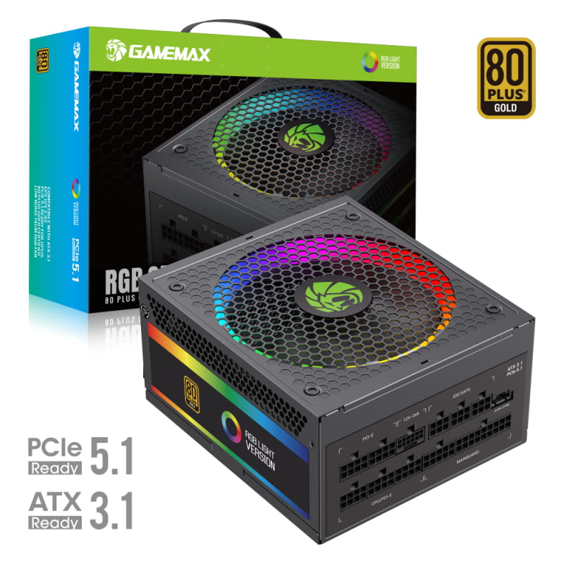 Блок живлення GameMax RGB 850 Pro Black (ATX3.1 PCIe5.1) 850W