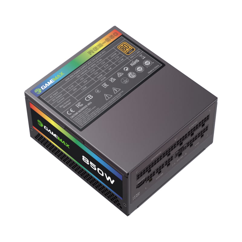 Блок живлення GameMax RGB 850 Pro Black (ATX3.1 PCIe5.1) 850W