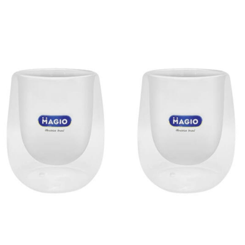 Чашка з подвійним дном 250мл 2шт Magio MG-1295