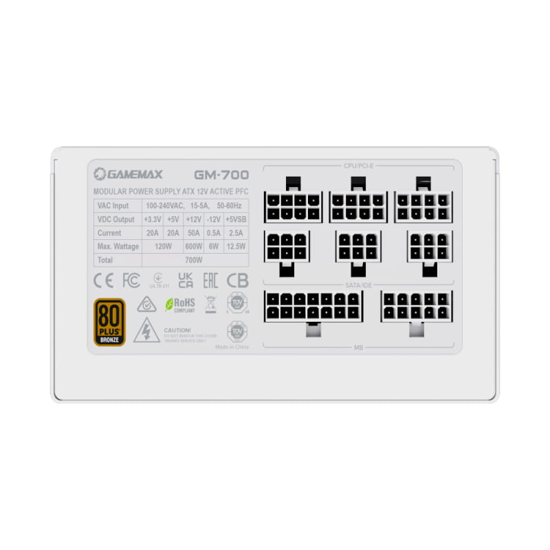 Блок живлення GameMax GM-700 Modular White 700W
