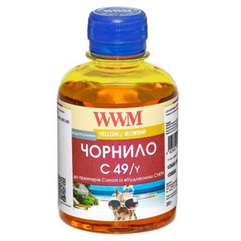 Чернила WWM Canon Pixma G1400/2400/3400 (Yellow) (C49/Y) 200г