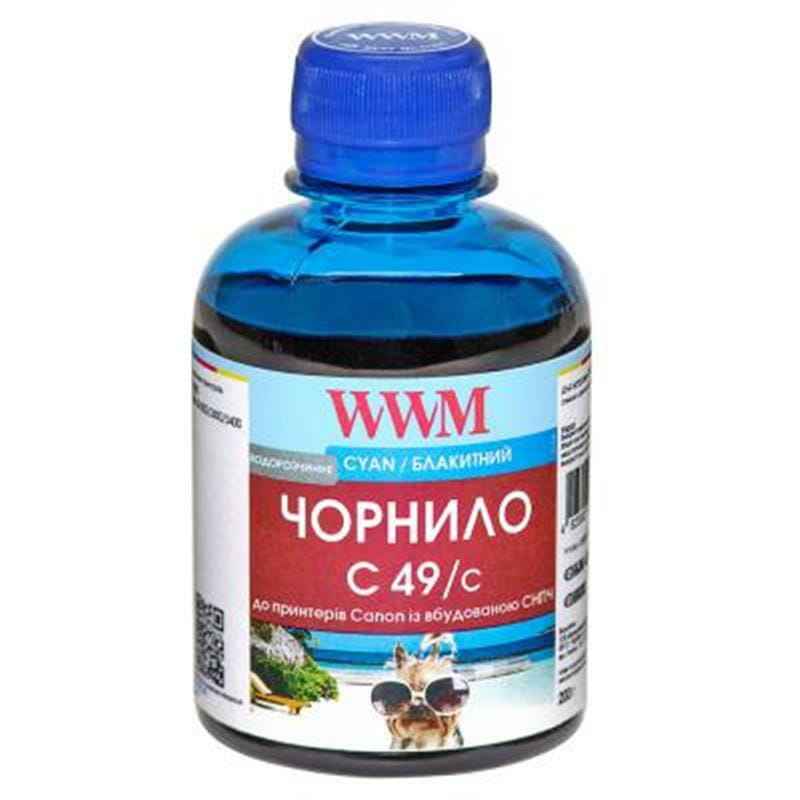 Чернила WWM Canon Pixma G1400/2400/3400 (Cyan) (C49/C) 200г