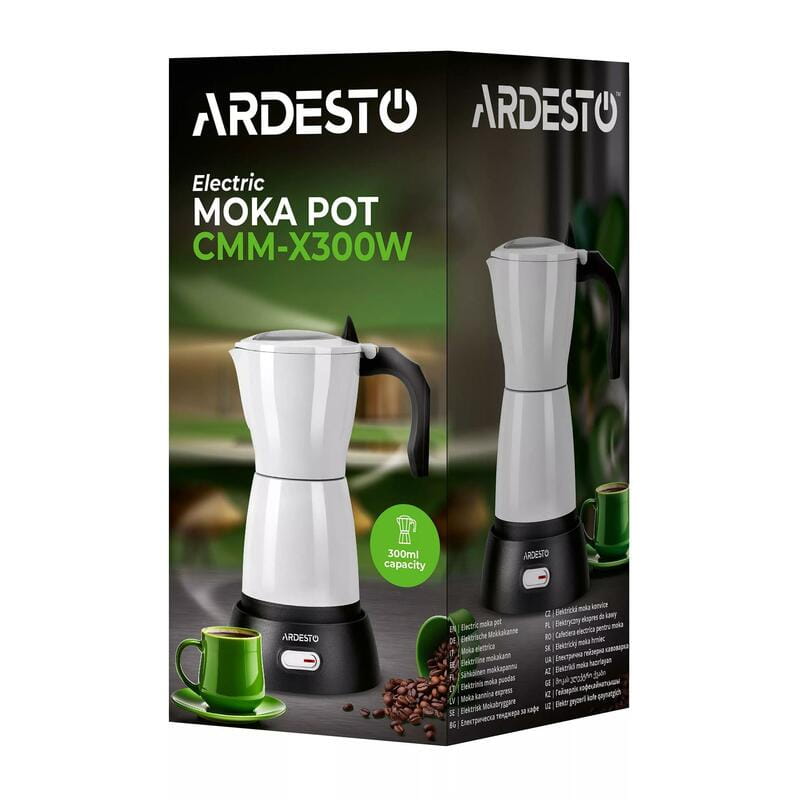 Електрична гейзерна кавоварка Ardesto CMM-X300W White