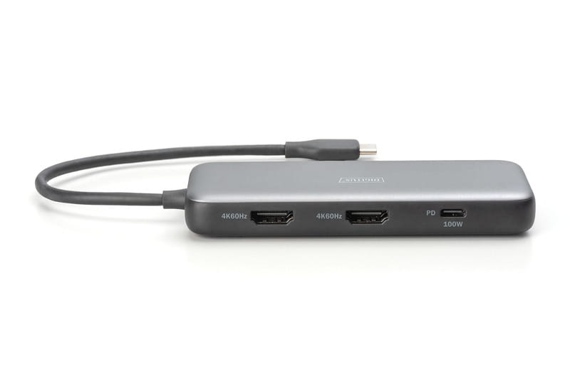 Док-станція Digitus USB-C PD 100W/USB3.2х2/USB-C/RJ45/SD/MicroSD/2хHDMI (DA-70915)