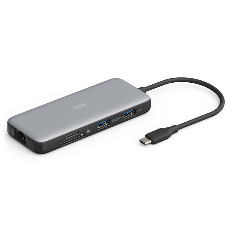 Док-станція Digitus USB-C PD 100W/USB3.2х2/USB-C/RJ45/SD/MicroSD/2хHDMI (DA-70915)