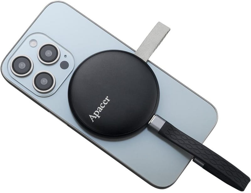 Накопитель внешний SSD USB 256GB Apacer Magnetic Portable AS725 Black (AP256GAS725B-1)