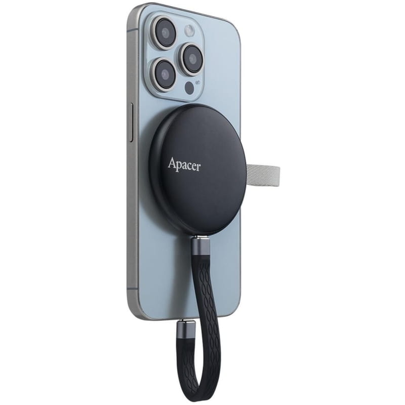 Накопитель внешний SSD USB 256GB Apacer Magnetic Portable AS725 Black (AP256GAS725B-1)