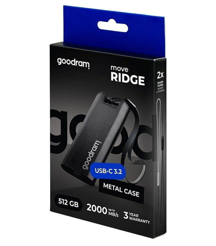 Накопитель внешний SSD USB  512GB Goodram Black (SSDR-GMRE-512-K0)