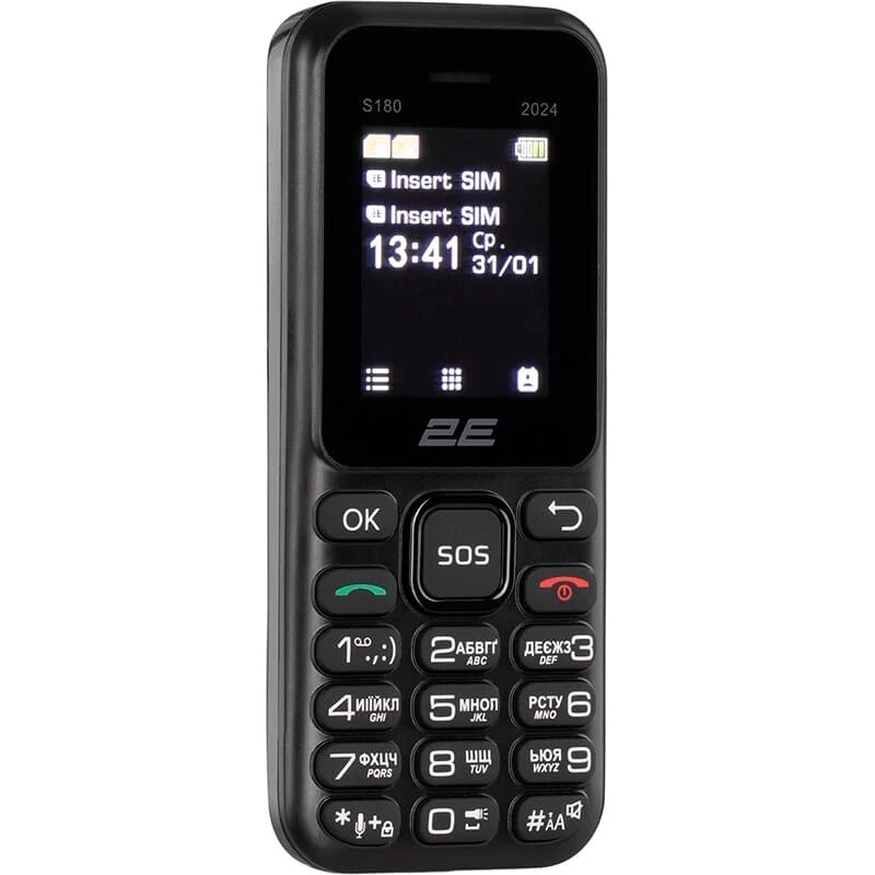 Мобильный телефон 2E S180 2024 Black (694743653885)