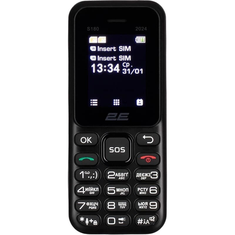 Мобильный телефон 2E S180 2024 Black (694743653885)