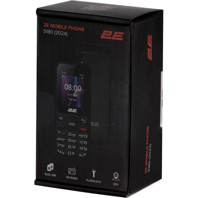 Мобильный телефон 2E S180 2024 Black (694743653885)