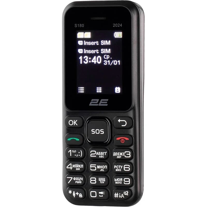 Мобильный телефон 2E S180 2024 Black (694743653885)