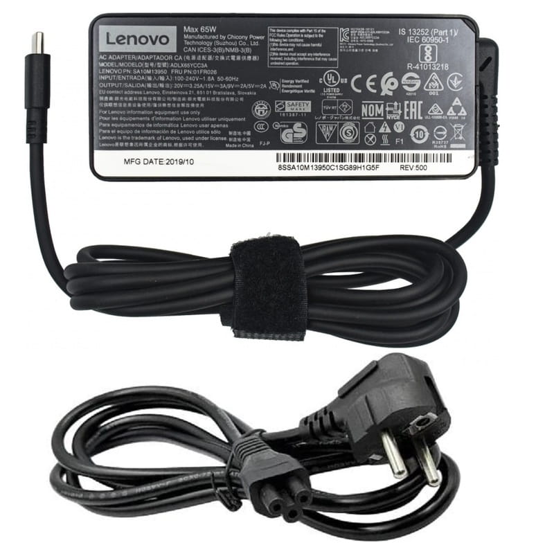 Блок живлення Lenovo 20V 65W 3.25A USB Type-C + каб. живл. (ADLX65YCC3D)