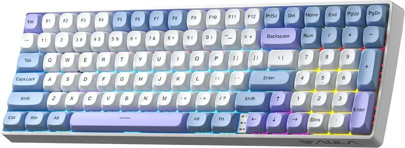 Клавіатура бездротова Aula S100pro Red Switch White/Blue (6948391205762)