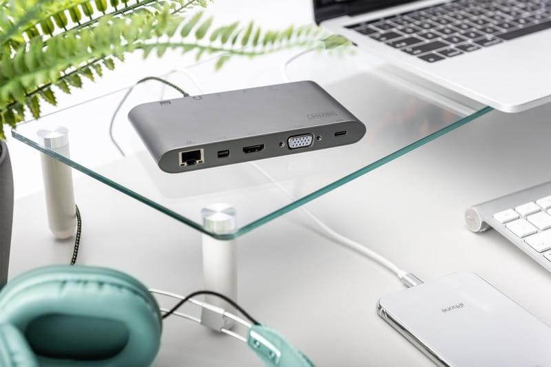 Док-станція Digitus USB-C USB3.0х3/USB-C/SD/MicroSD/HDMI/VGA/miniDisplayPort/RJ45/Audio (DA-70875)