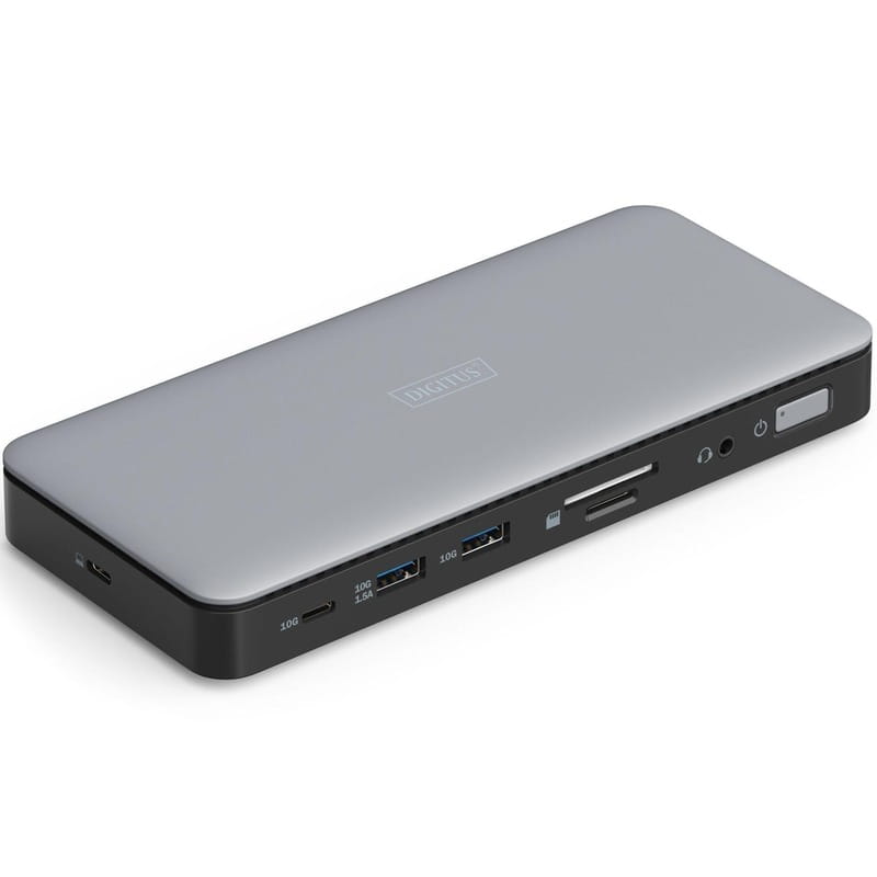 Док-станція Digitus USB-C USB3.2х2/USB-C/SD/MicroSD/HDMIx2/DisplayPort/RJ45/Audio (DA-70917)