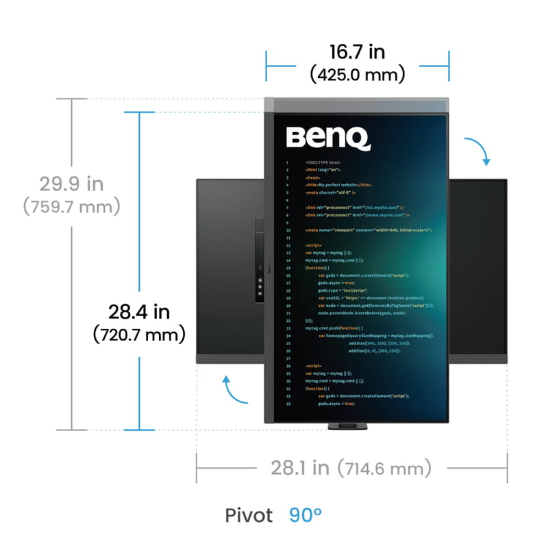 Монітор BenQ 31.5" RD320UA (9H.LMTLA.TBE) IPS Metallic Grey