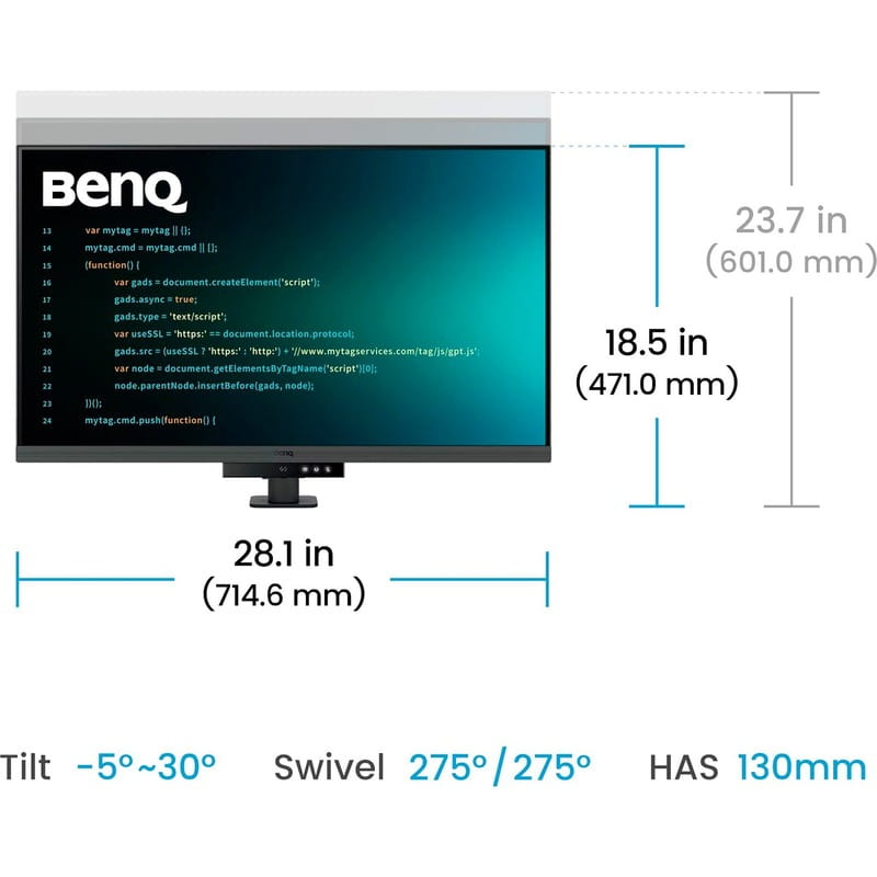Монітор BenQ 31.5" RD320UA (9H.LMTLA.TBE) IPS Metallic Grey
