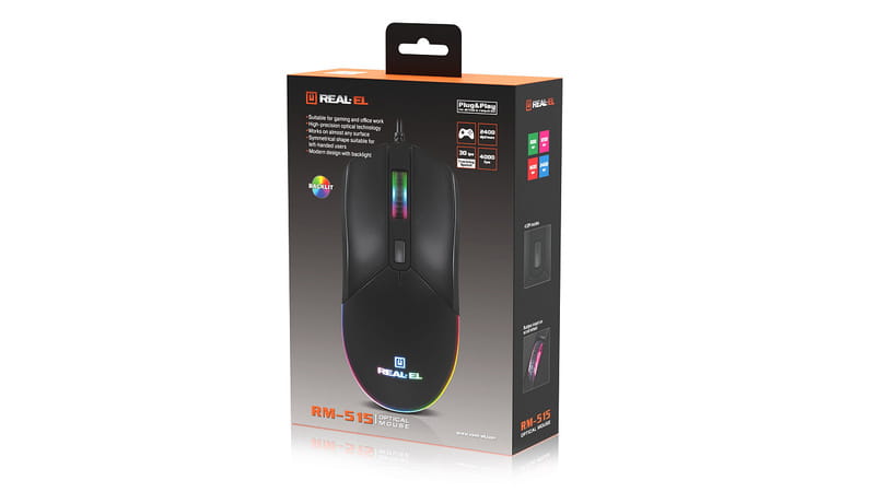 Мышь REAL-EL RM-515 Black