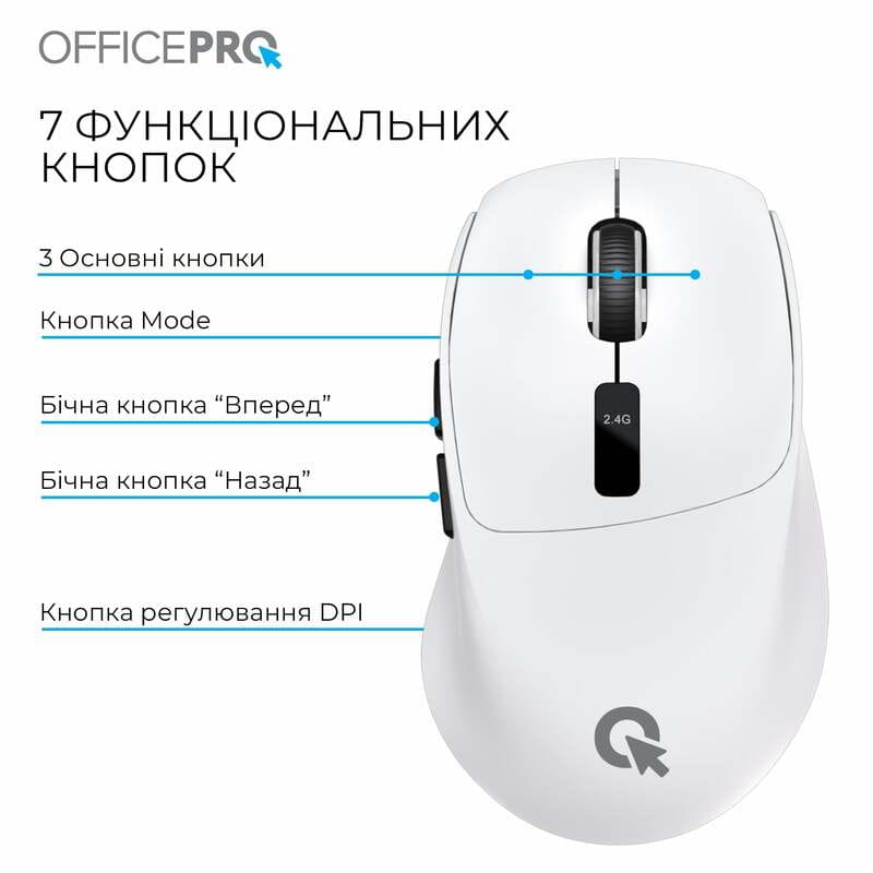 Мышь беспроводная OfficePro M398W White