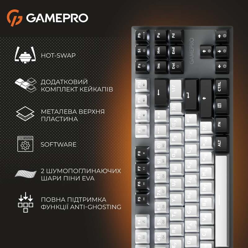 Клавіатура GamePro Genesis Joker MK124G Outemu Red Swithes USB Gray