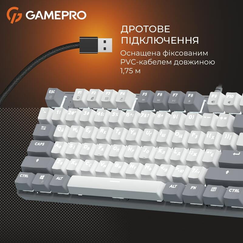 Клавиатура GamePro Genesis Metallic MK110G Outemu Red Swithes USB Gray