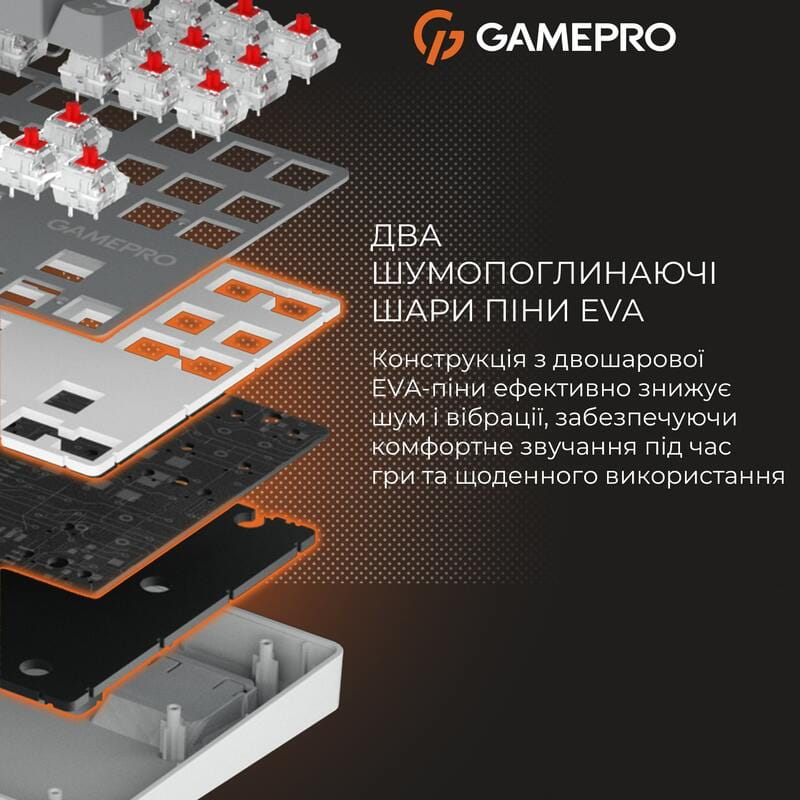 Клавиатура GamePro Genesis Metallic MK110G Outemu Red Swithes USB Gray