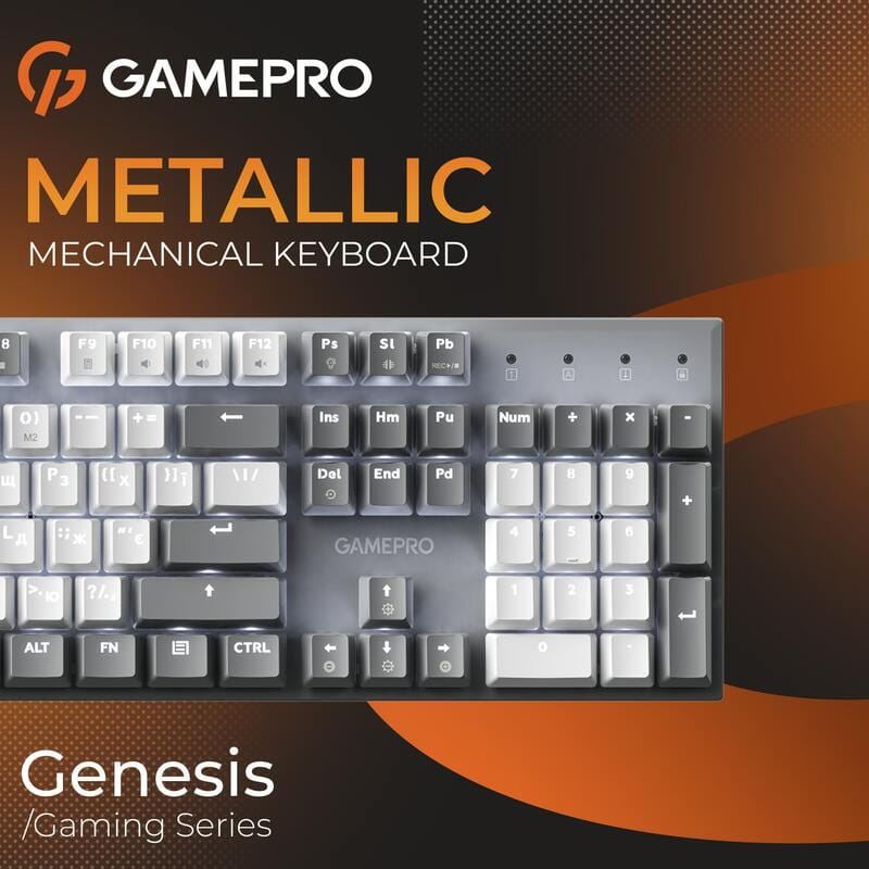 Клавіатура GamePro Genesis Metallic MK144G Outemu Red Swithes USB Gray