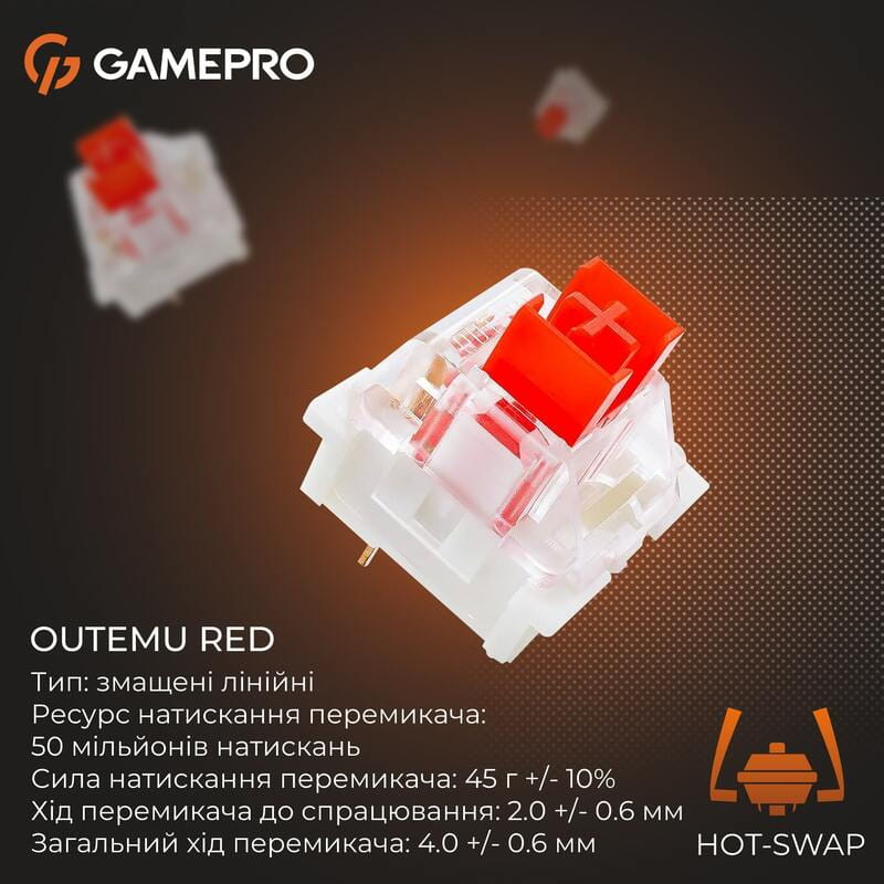 Клавіатура GamePro Genesis Metallic MK144G Outemu Red Swithes USB Gray