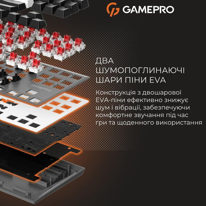 Клавіатура бездротова GamePro Genesis Joker Pro MK124G Pro Gray