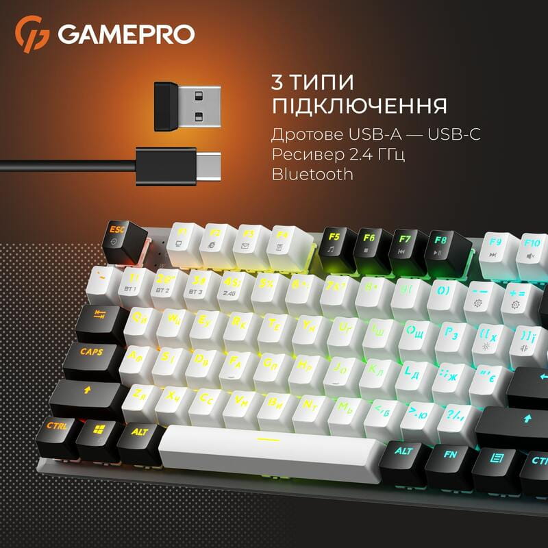 Клавіатура бездротова GamePro Genesis Joker Pro MK124G Pro Gray