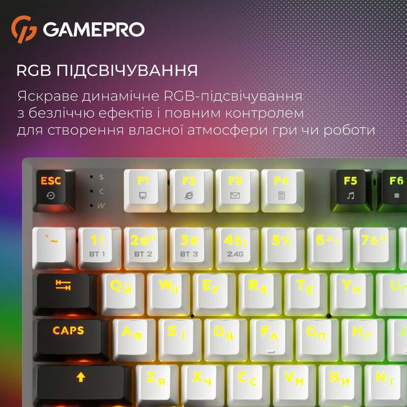 Клавіатура бездротова GamePro Genesis Joker Pro MK124G Pro Gray