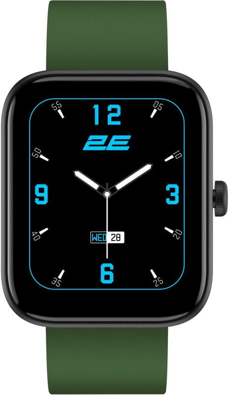 Смарт-годинник 2E Alpha SQ Music Edition 46 mm Black/Green (2E-CWW40BKGN-WS)