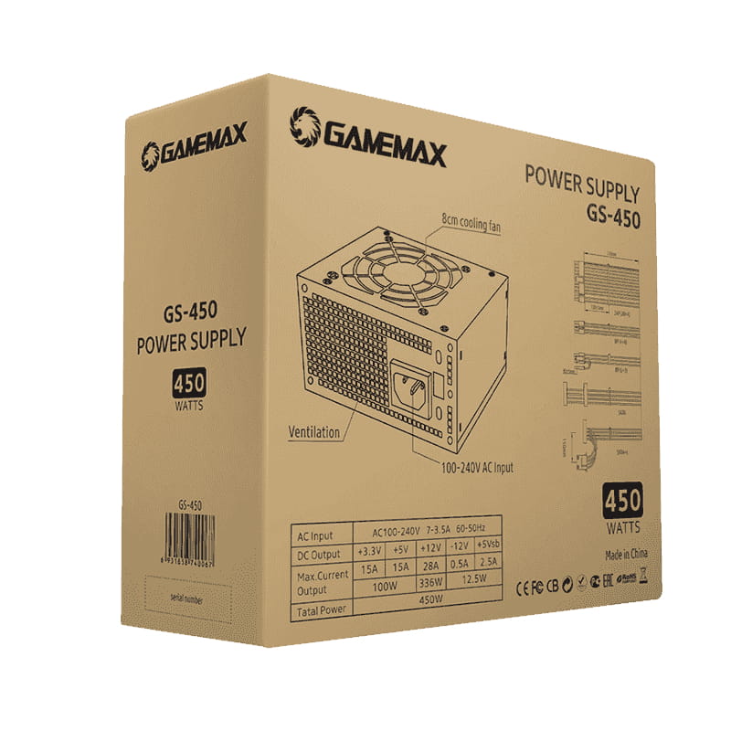 Блок живлення GameMax GS-450 80+ 450W Bronze