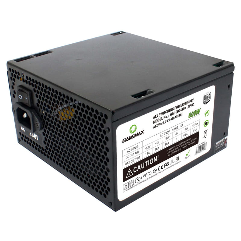 Блок живлення GameMax GM-600 80+ APFC Black 600W
