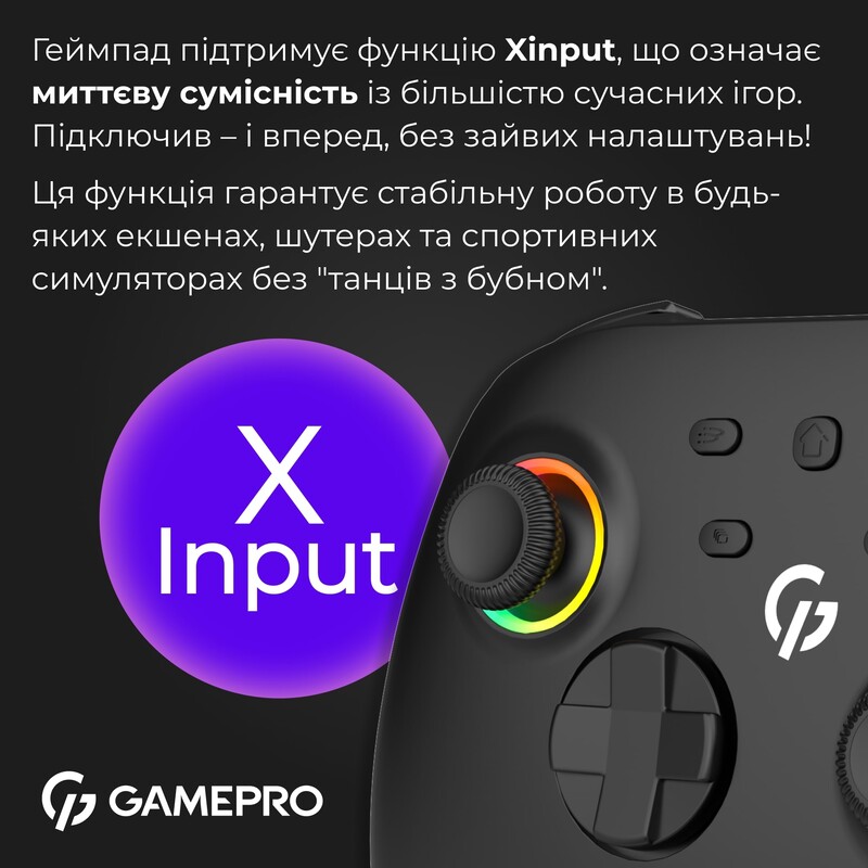 Геймпад GamePro с зарядной станцией GPX13BDOC Black