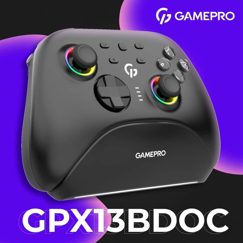Геймпад GamePro із зарядною станцією GPX13BDOC Black